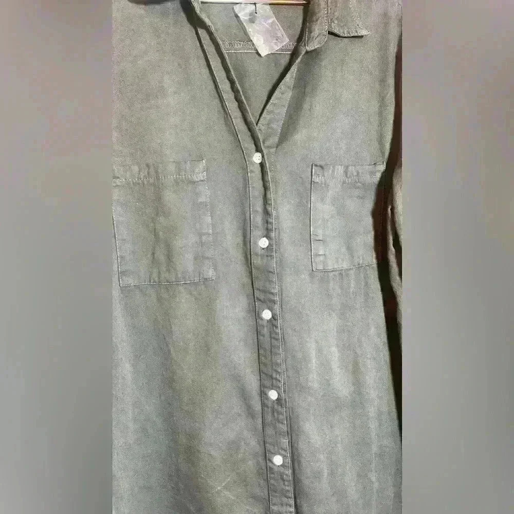 Zilcremo button down shirt with whiskering size xl like new - Picture 2 of 6